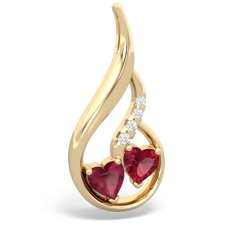 Ruby Keepsake Curves 14K Yellow Gold pendant P5450