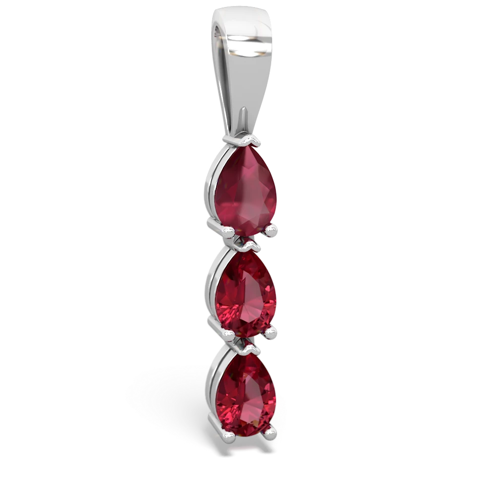 Ruby Dew Drops 14K White Gold pendant P2251