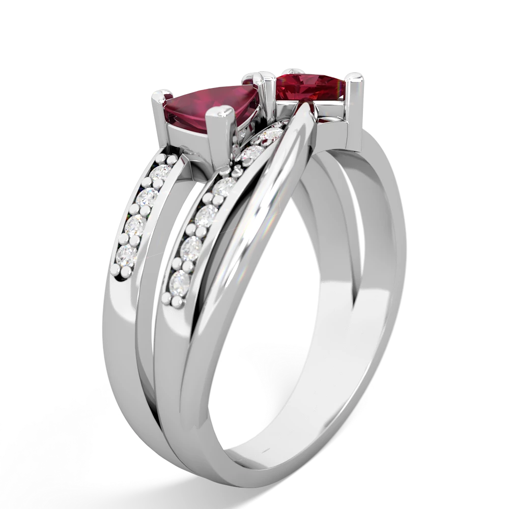 Ruby Bowtie 14K White Gold ring R2360