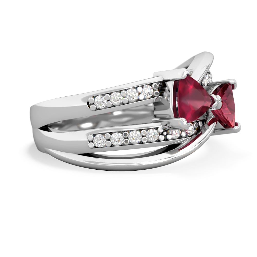 Ruby Bowtie 14K White Gold ring R2360