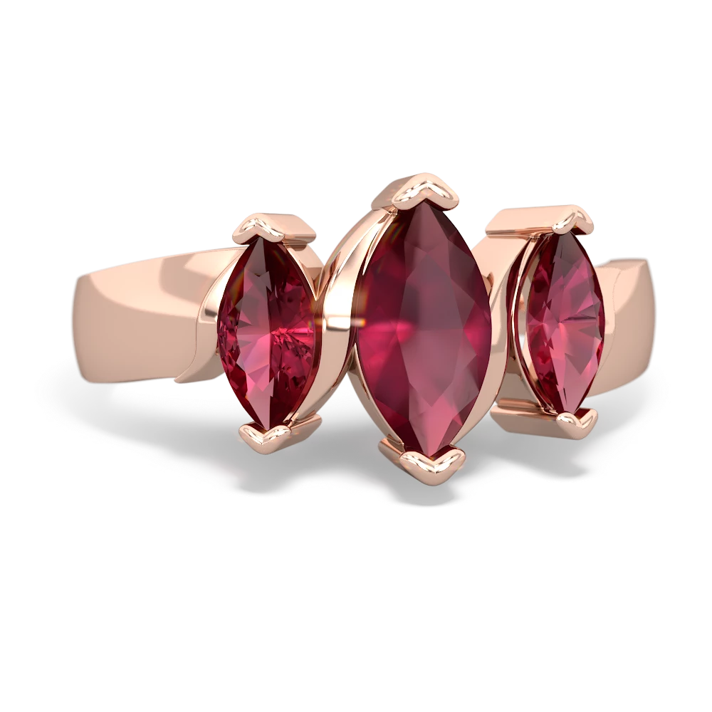 Ruby Three Peeks 14K Rose Gold ring R2433