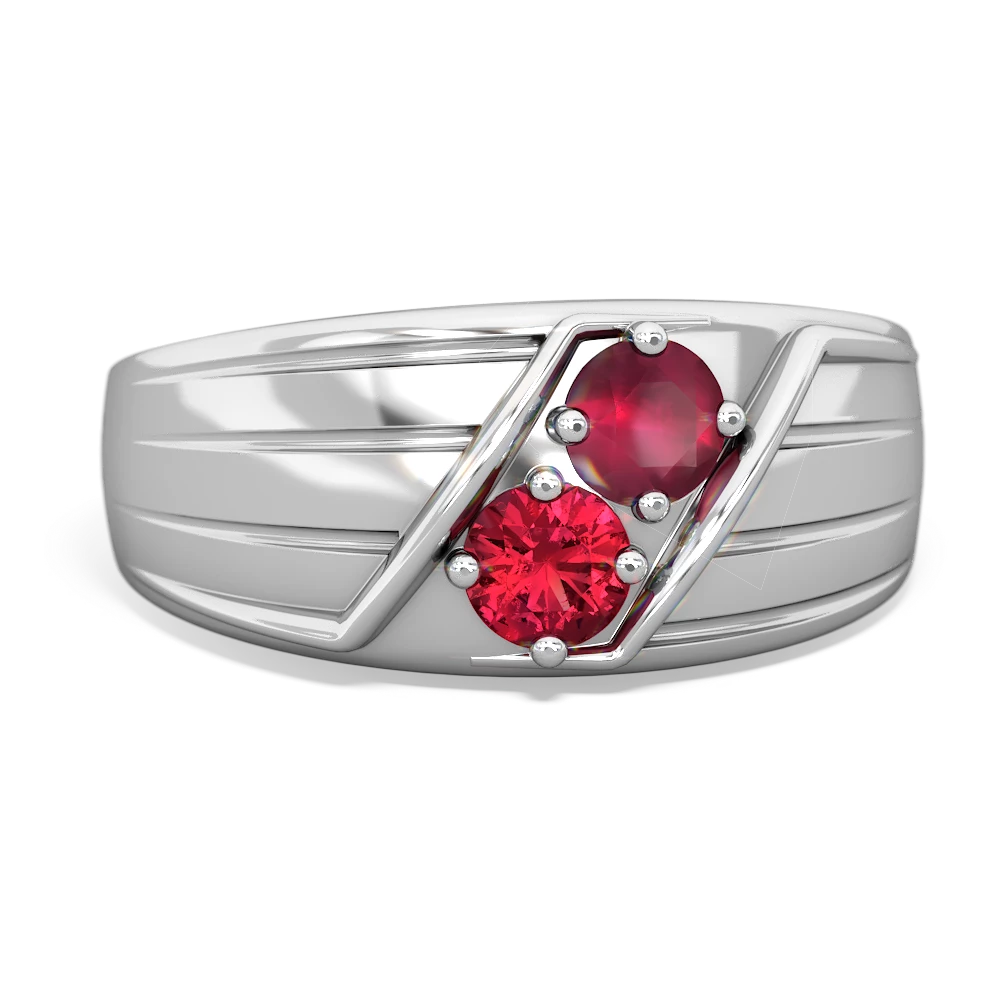 Ruby Men's Streamline 14K White Gold ring R0460