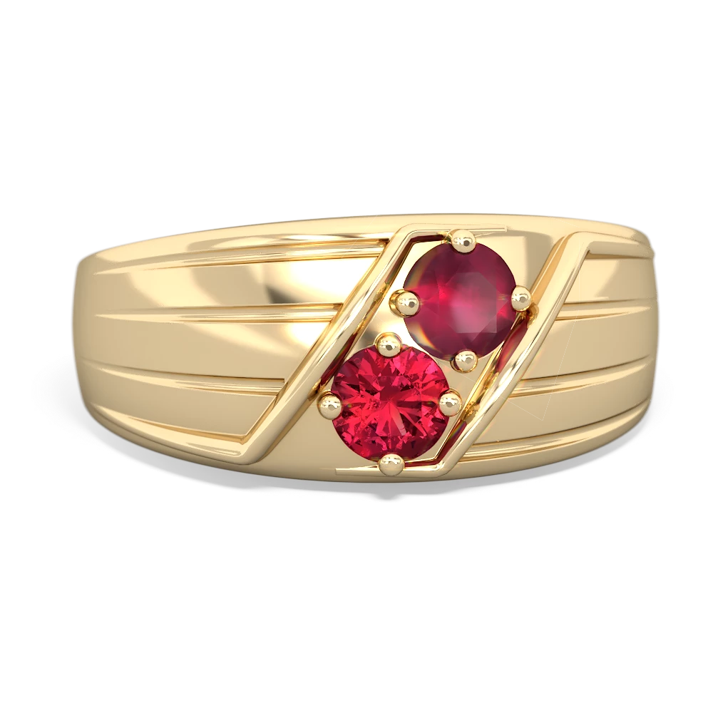 Ruby Men's Streamline 14K Yellow Gold ring R0460