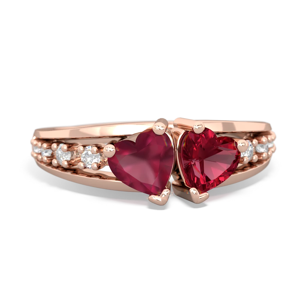 Ruby Heart To Heart 14K Rose Gold ring R3342