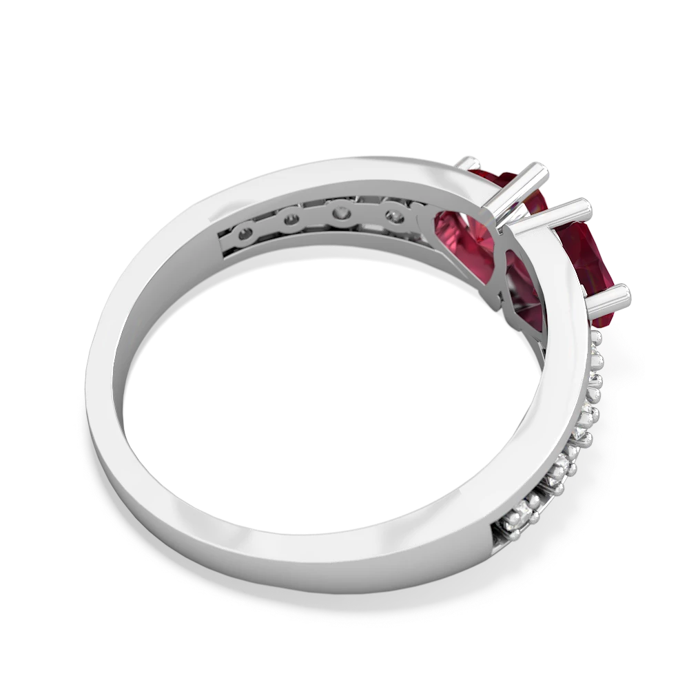 Ruby Heart To Heart 14K White Gold ring R3342