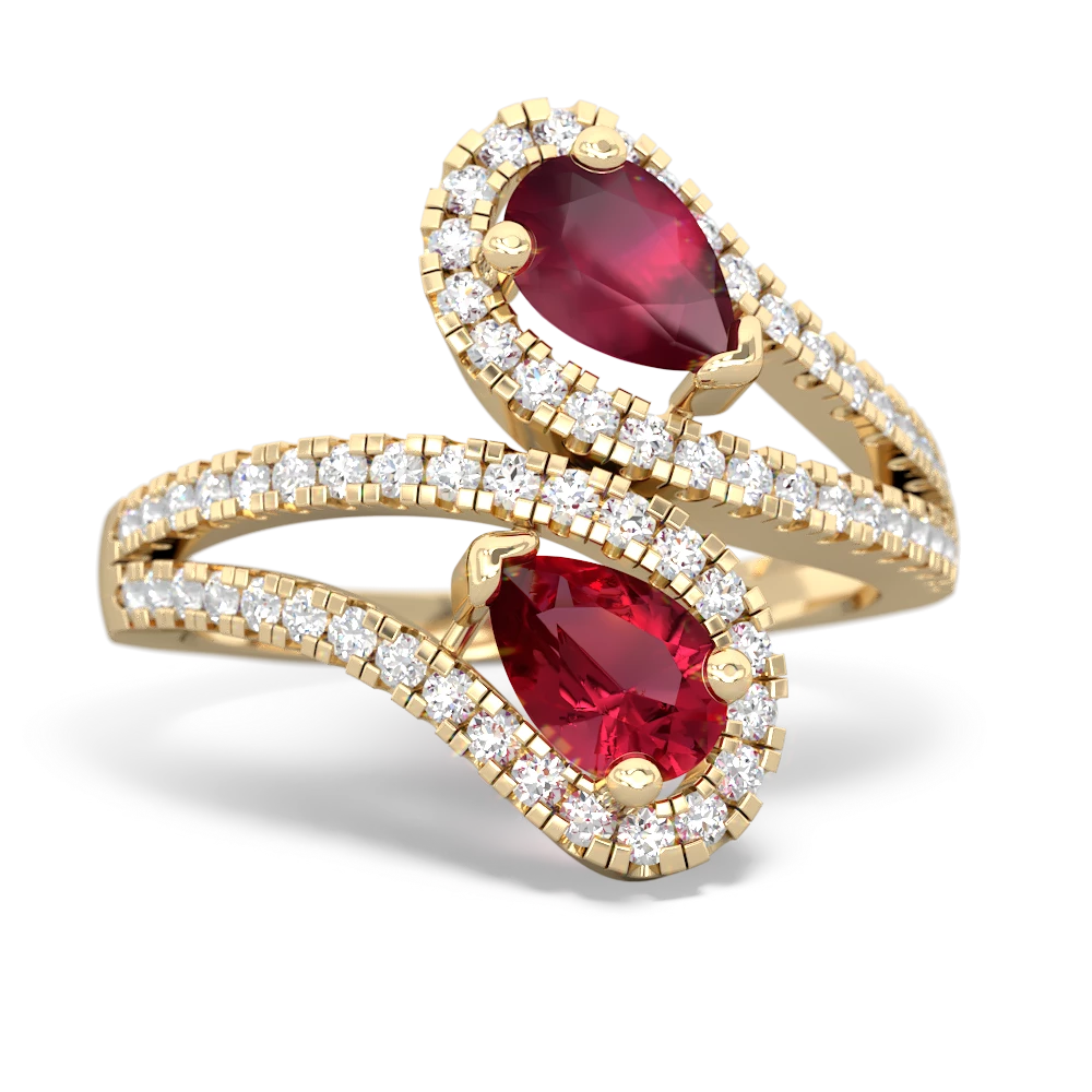 Ruby Diamond Dazzler 14K Yellow Gold ring R3000