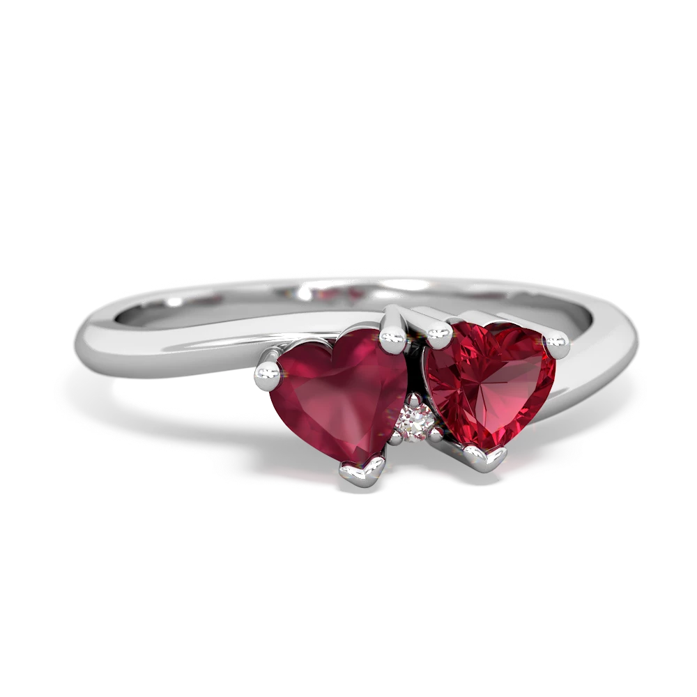 Ruby Sweethearts 14K White Gold ring R5260