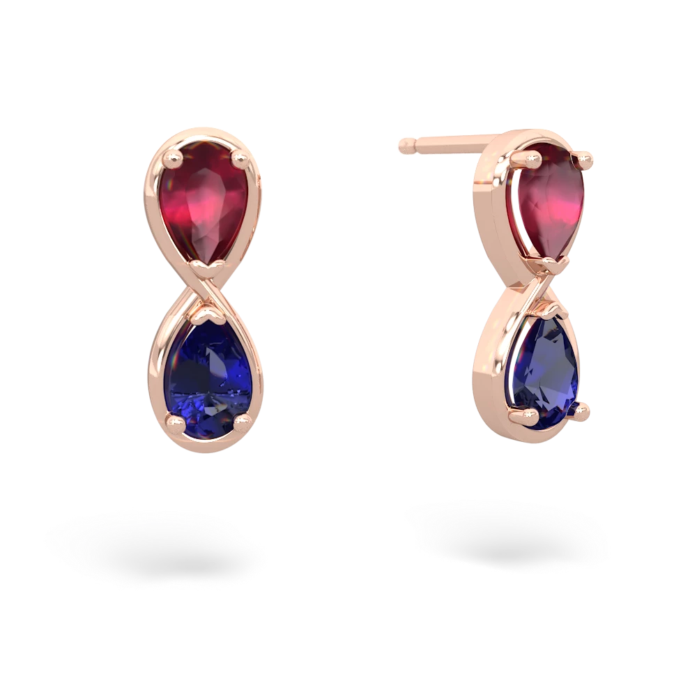 Ruby Infinity 14K Rose Gold earrings E5050