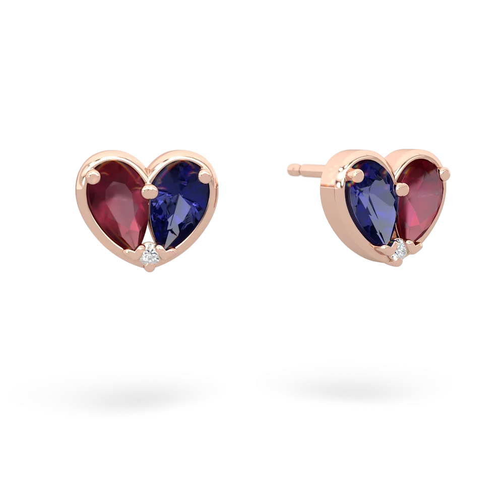 Ruby 'Our Heart' 14K Rose Gold earrings E5072