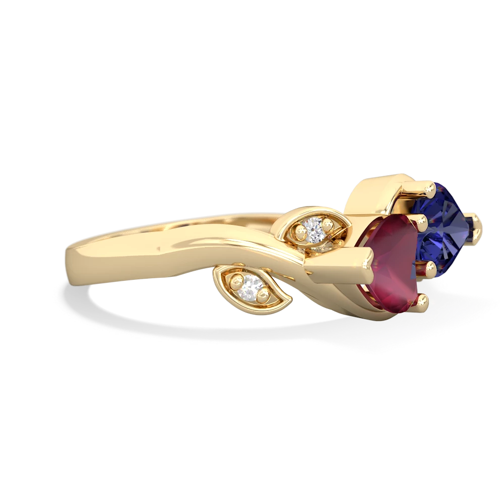 Ruby Floral Elegance 14K Yellow Gold ring R5790