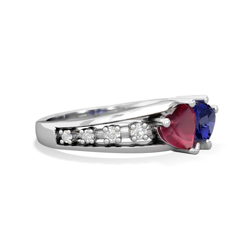 Ruby Heart To Heart 14K White Gold ring R3342