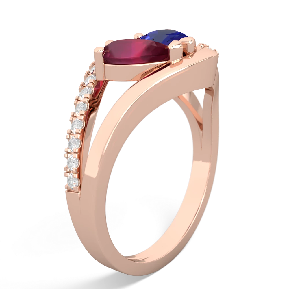 Ruby Nestled Heart Keepsake 14K Rose Gold ring R5650