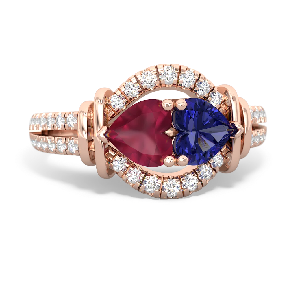 Ruby Art-Deco Keepsake 14K Rose Gold ring R5630