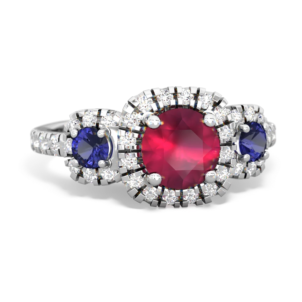 Ruby Regal Halo 14K White Gold ring R5350