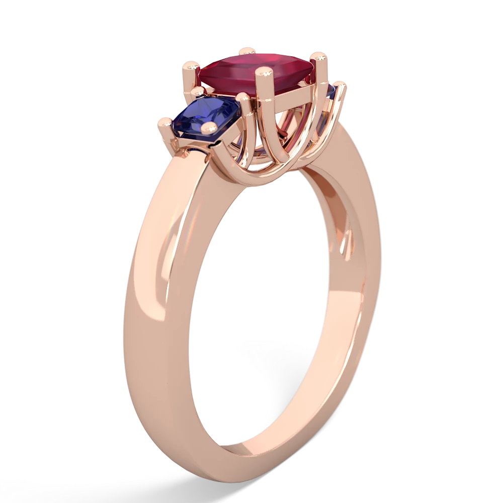 Ruby Three Stone Trellis 14K Rose Gold ring R4015