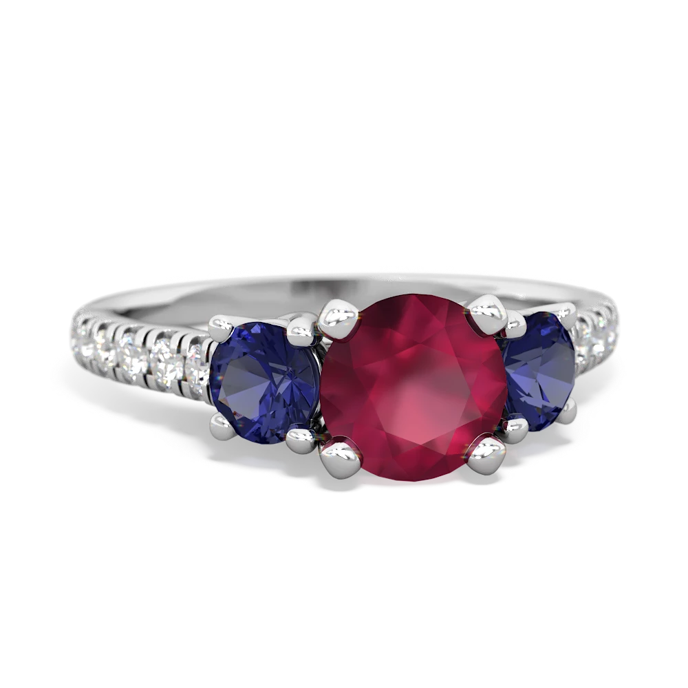 Ruby Pave Trellis 14K White Gold ring R5500