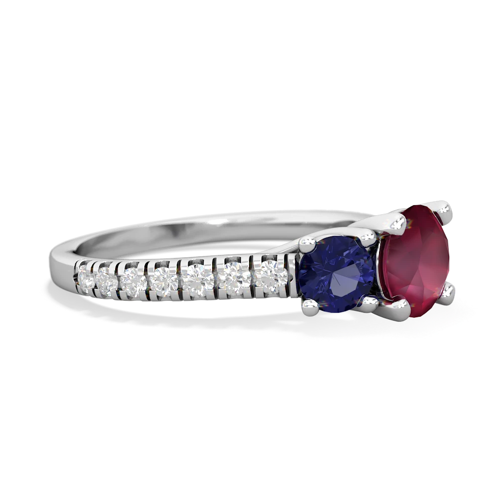 Ruby Pave Trellis 14K White Gold ring R5500