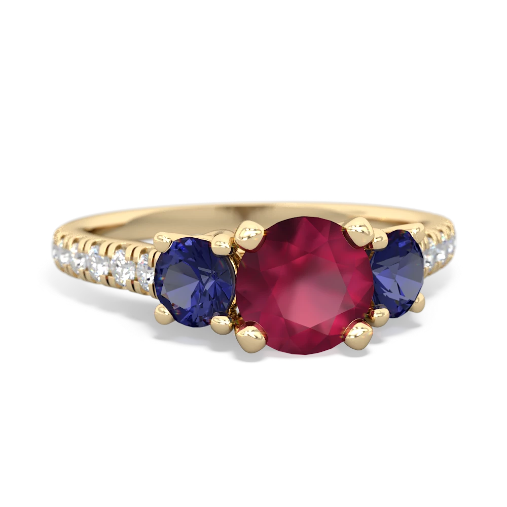 Ruby Pave Trellis 14K Yellow Gold ring R5500