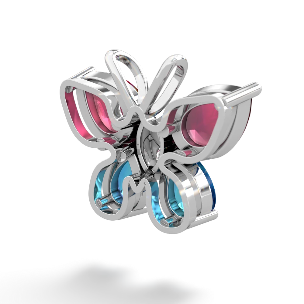 Ruby Butterfly 14K White Gold pendant P2215