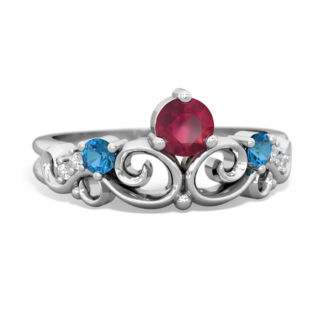 Ruby Crown Keepsake 14K White Gold ring R5740