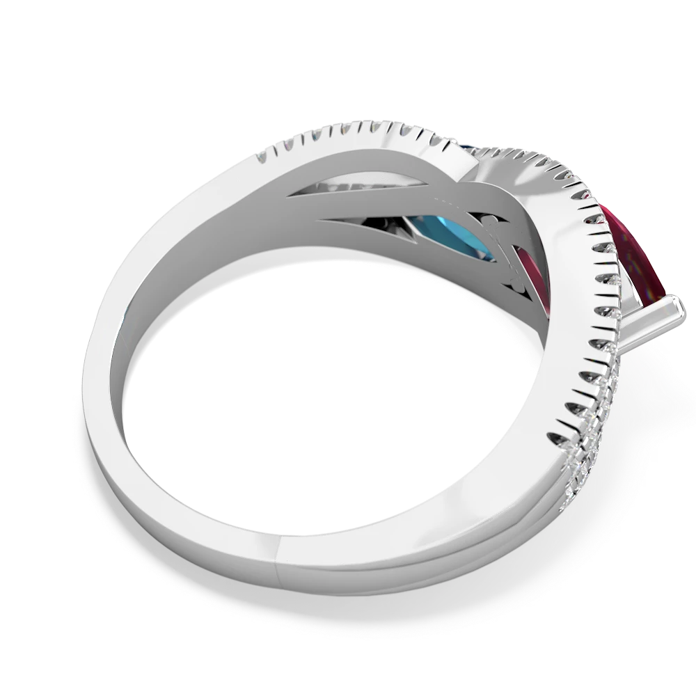 Ruby Diamond Rivers 14K White Gold ring R3070