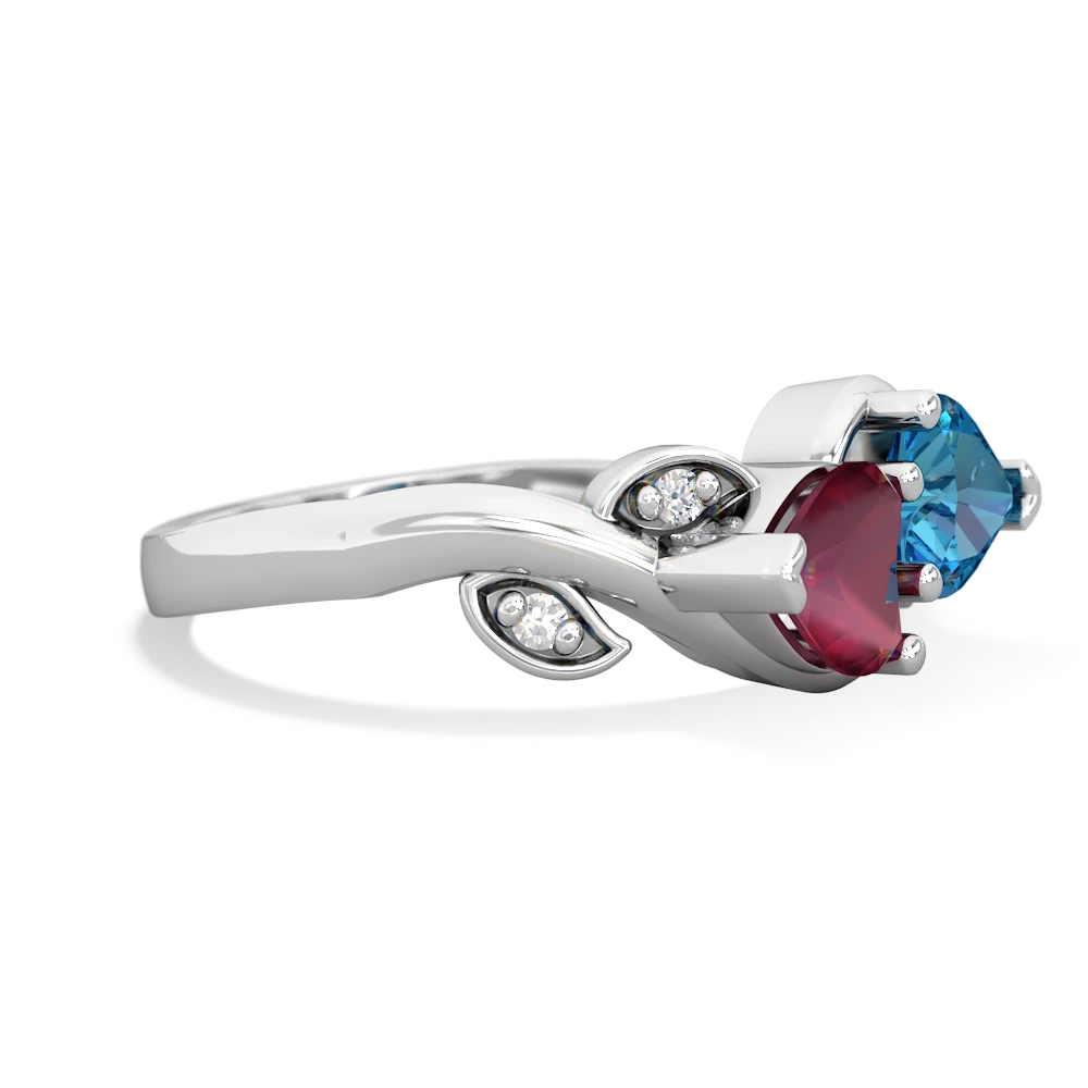 Ruby Floral Elegance 14K White Gold ring R5790