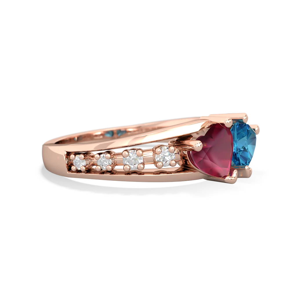 Ruby Heart To Heart 14K Rose Gold ring R3342