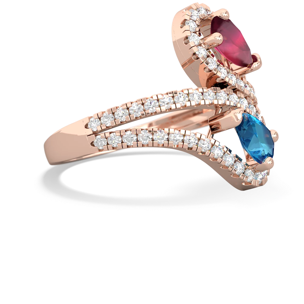 Ruby Diamond Dazzler 14K Rose Gold ring R3000