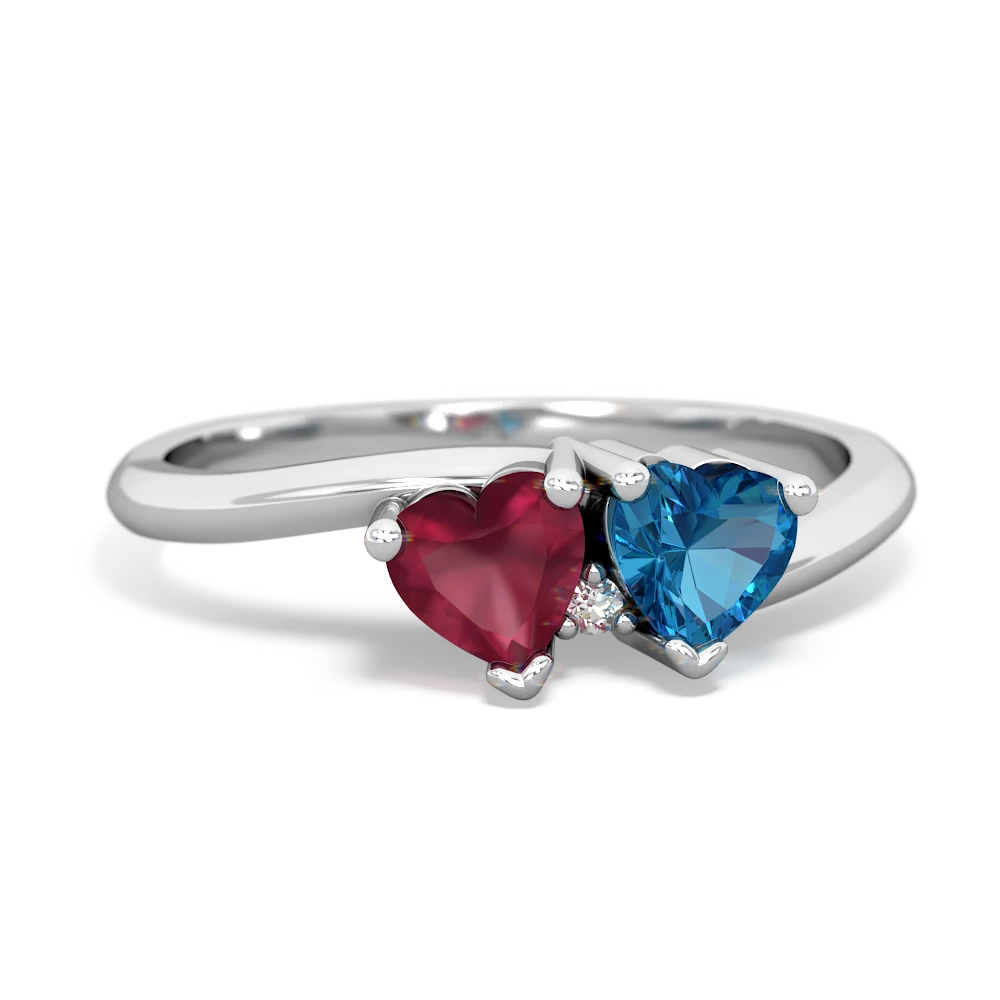 Ruby Sweethearts 14K White Gold ring R5260
