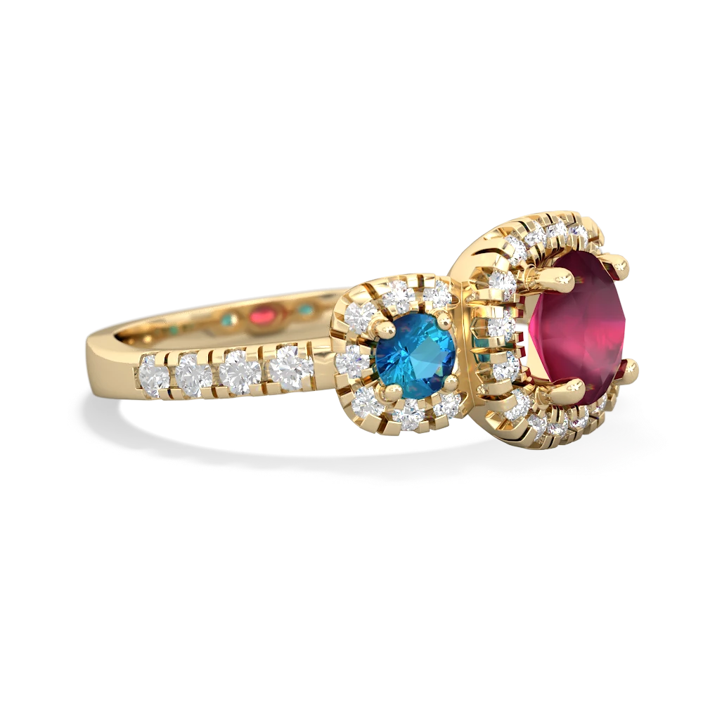 Ruby Regal Halo 14K Yellow Gold ring R5350