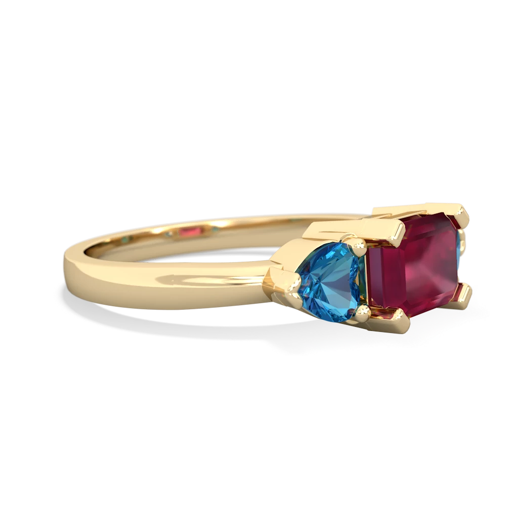 Ruby Three Stone 14K Yellow Gold ring R5235