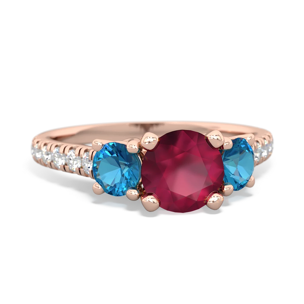 Ruby Pave Trellis 14K Rose Gold ring R5500