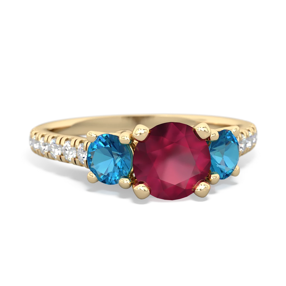 Ruby Pave Trellis 14K Yellow Gold ring R5500