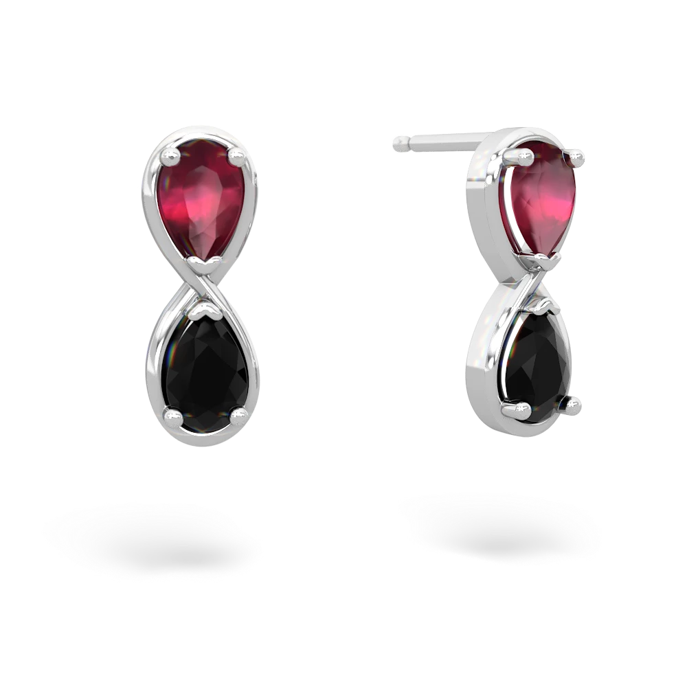 Ruby Infinity 14K White Gold earrings E5050