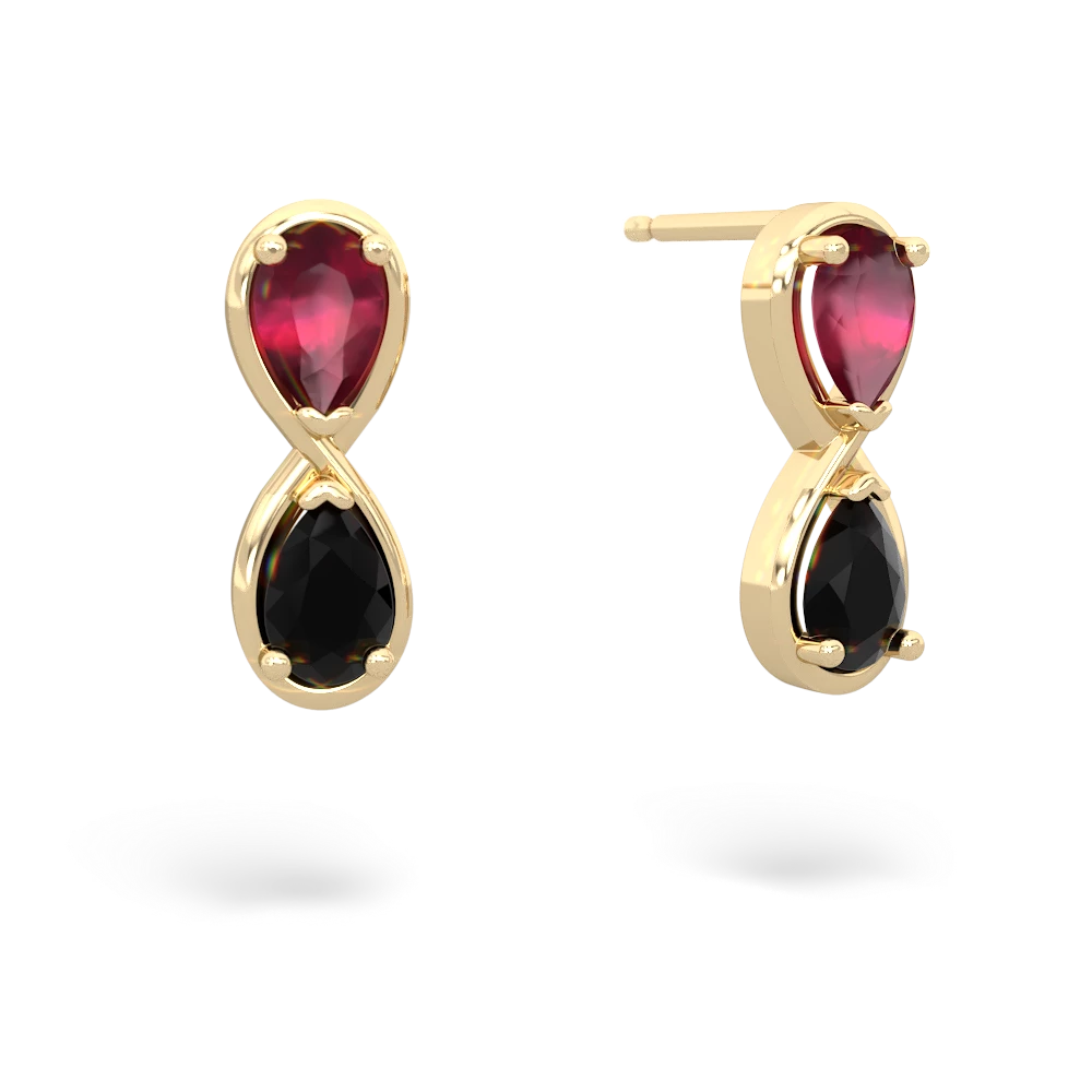 Ruby Infinity 14K Yellow Gold earrings E5050