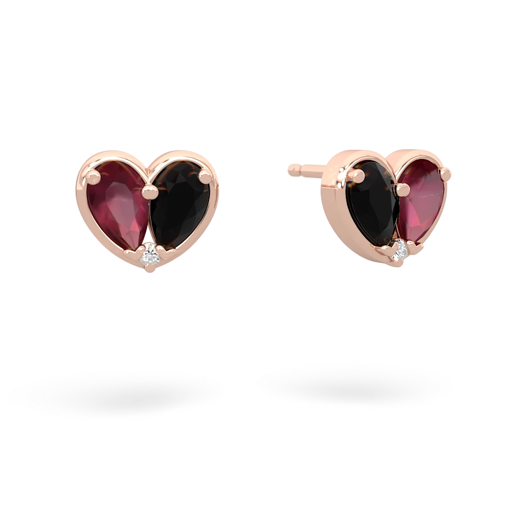 Ruby 'Our Heart' 14K Rose Gold earrings E5072