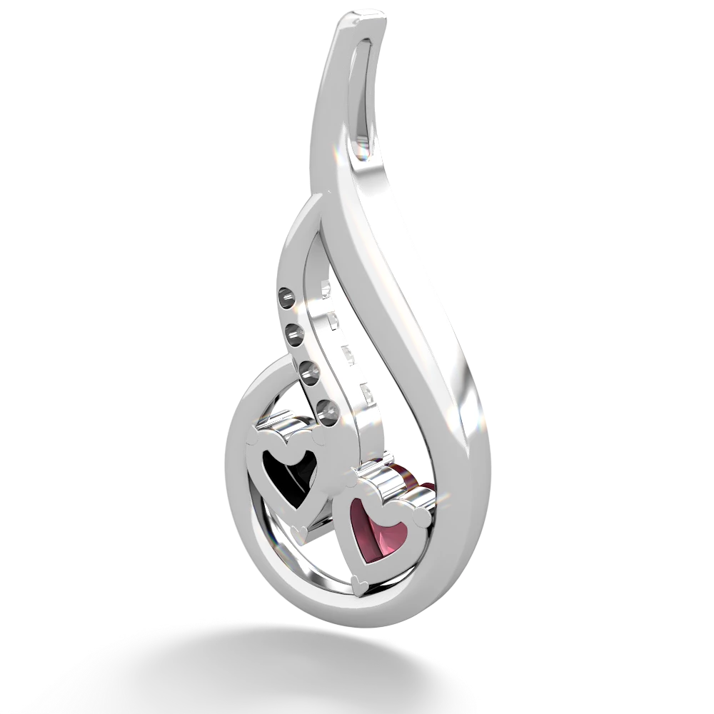 Ruby Keepsake Curves 14K White Gold pendant P5450