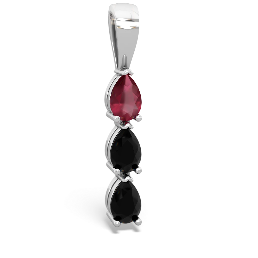 Ruby Dew Drops 14K White Gold pendant P2251