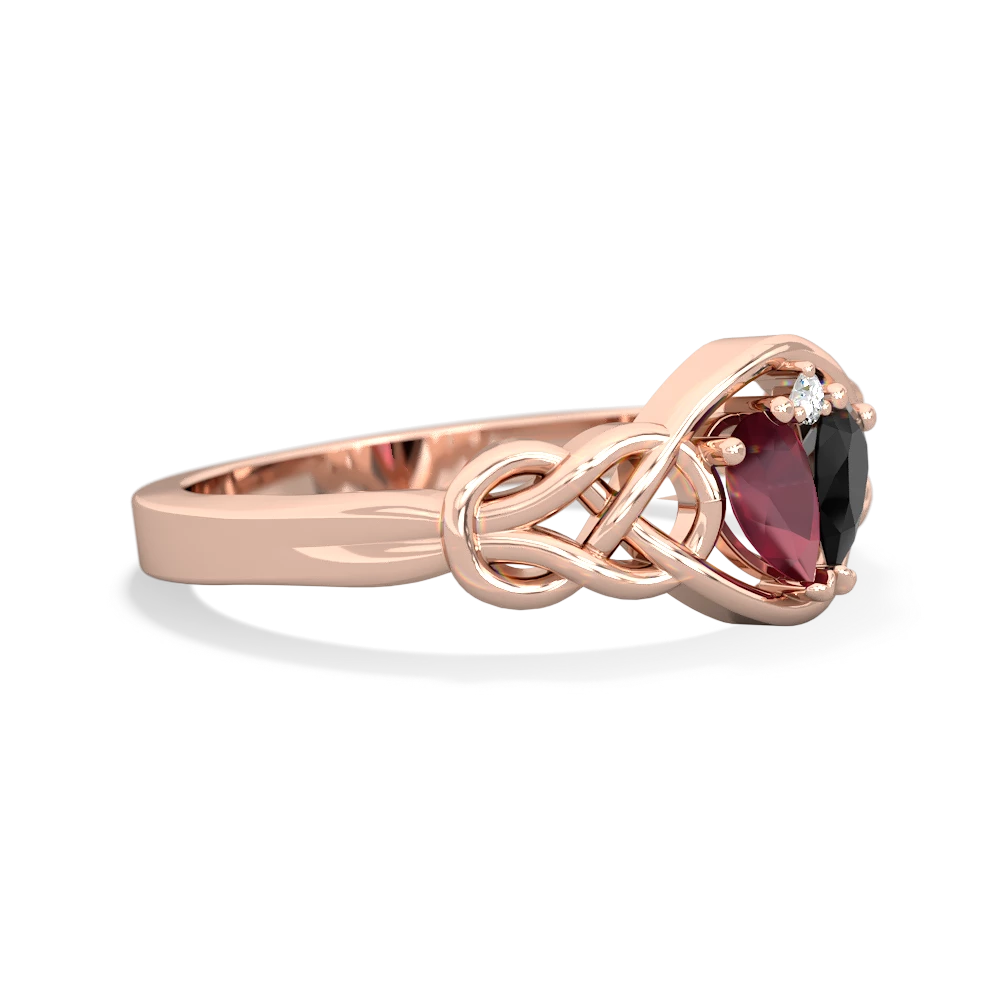 Ruby Celtic Love Knot 14K Rose Gold ring R5420