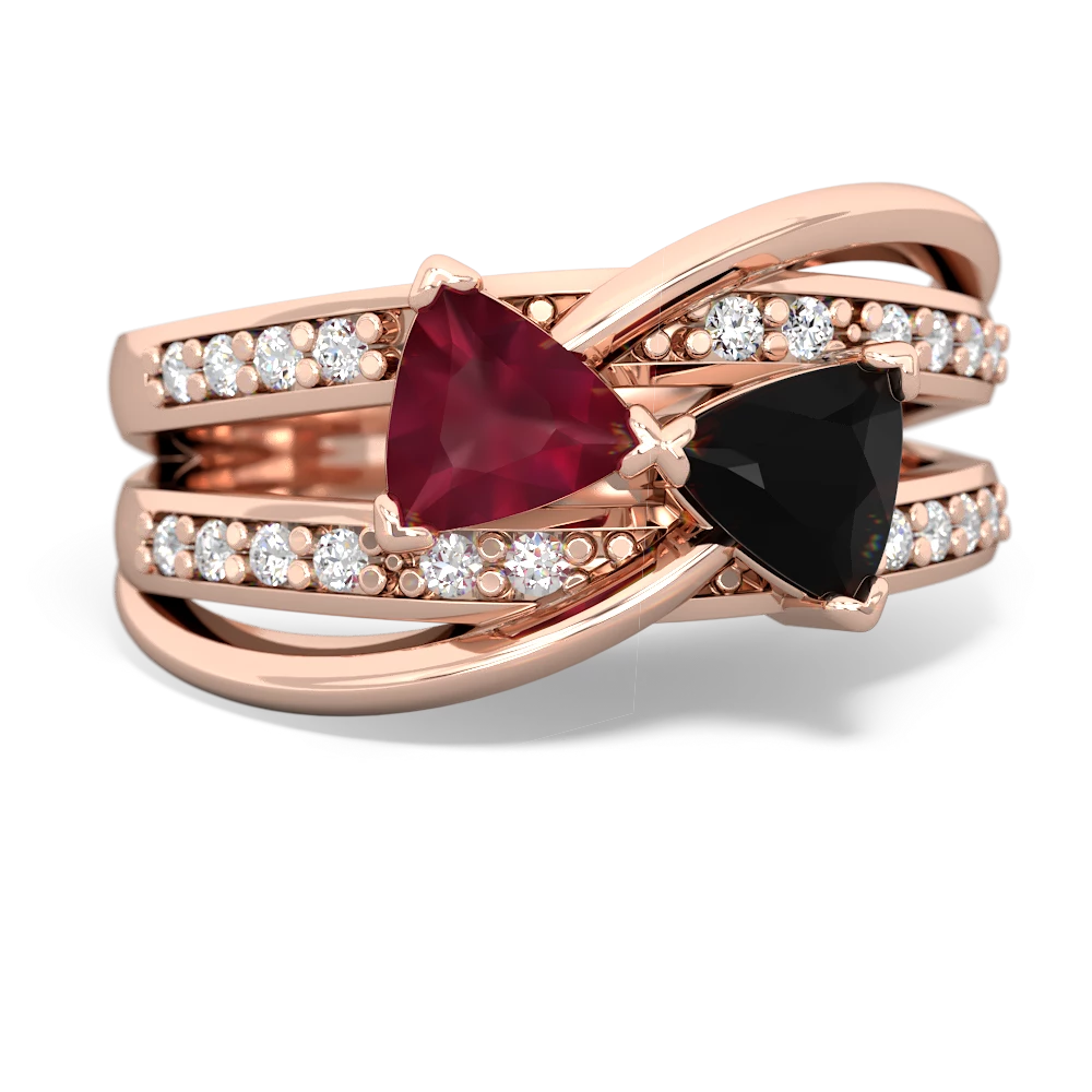 Ruby Bowtie 14K Rose Gold ring R2360