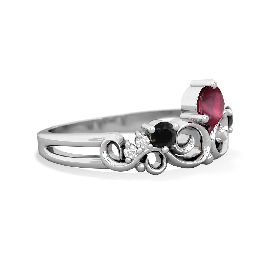 Ruby Crown Keepsake 14K White Gold ring R5740