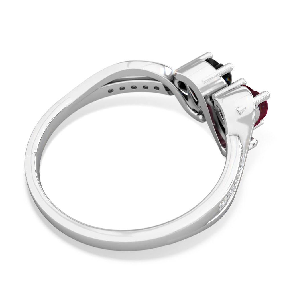 Ruby Side By Side 14K White Gold ring R3090