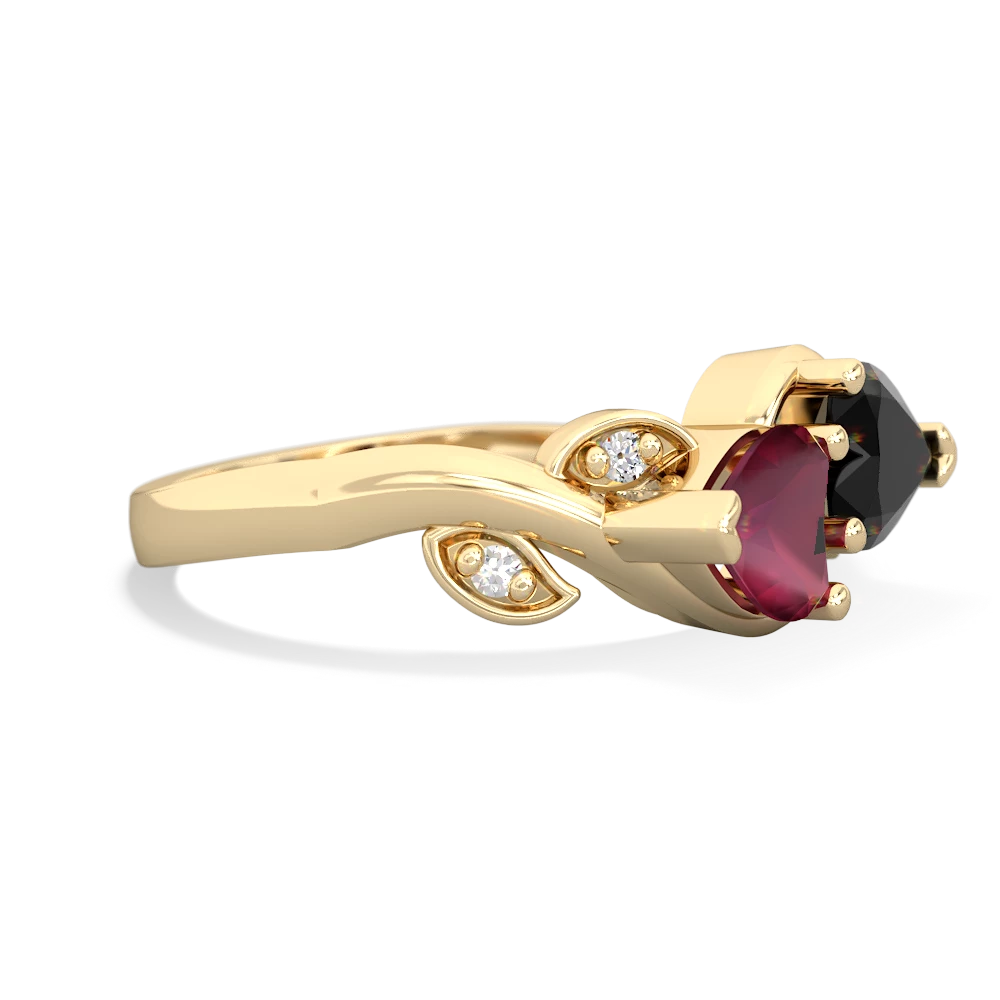 Ruby Floral Elegance 14K Yellow Gold ring R5790