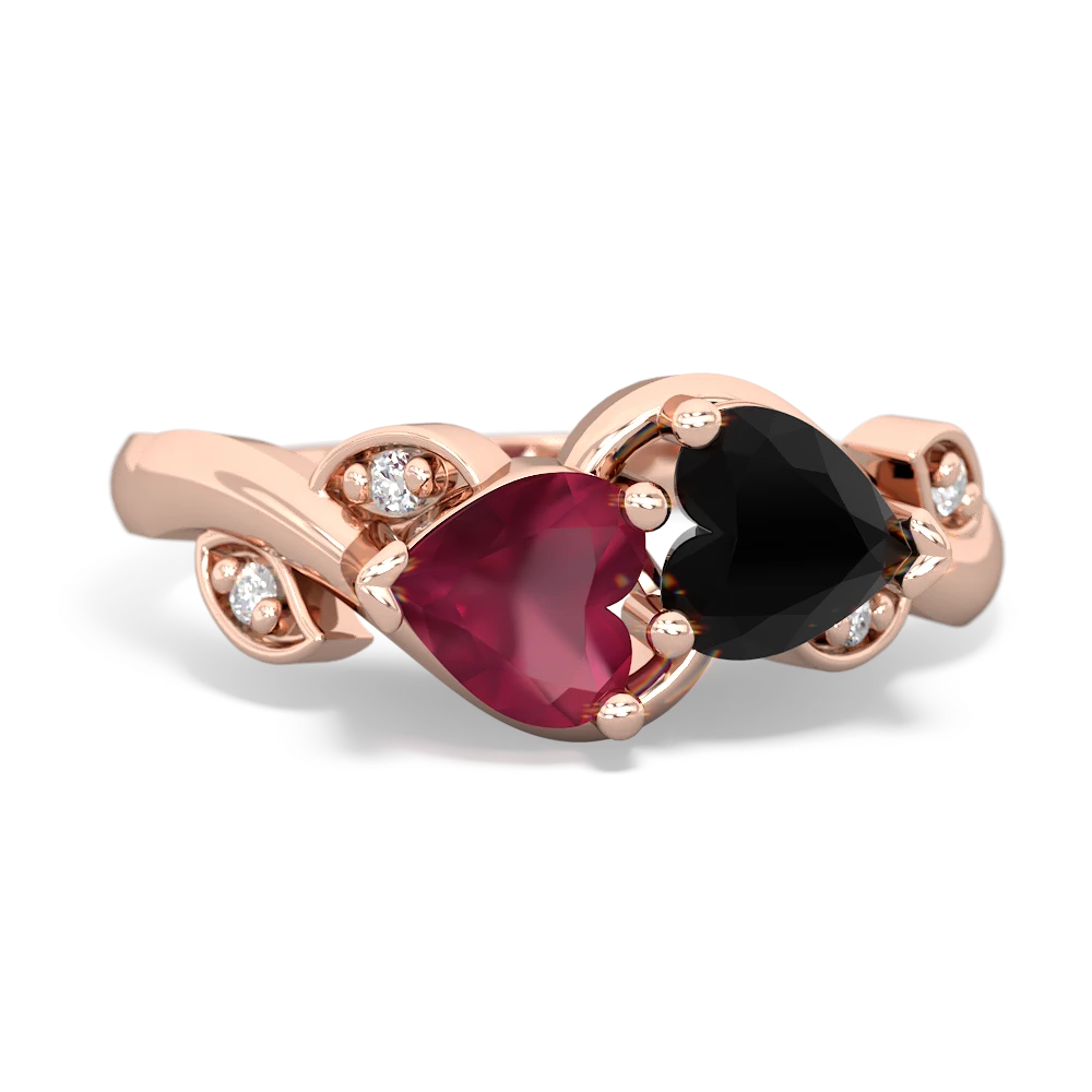 Ruby Floral Elegance 14K Rose Gold ring R5790