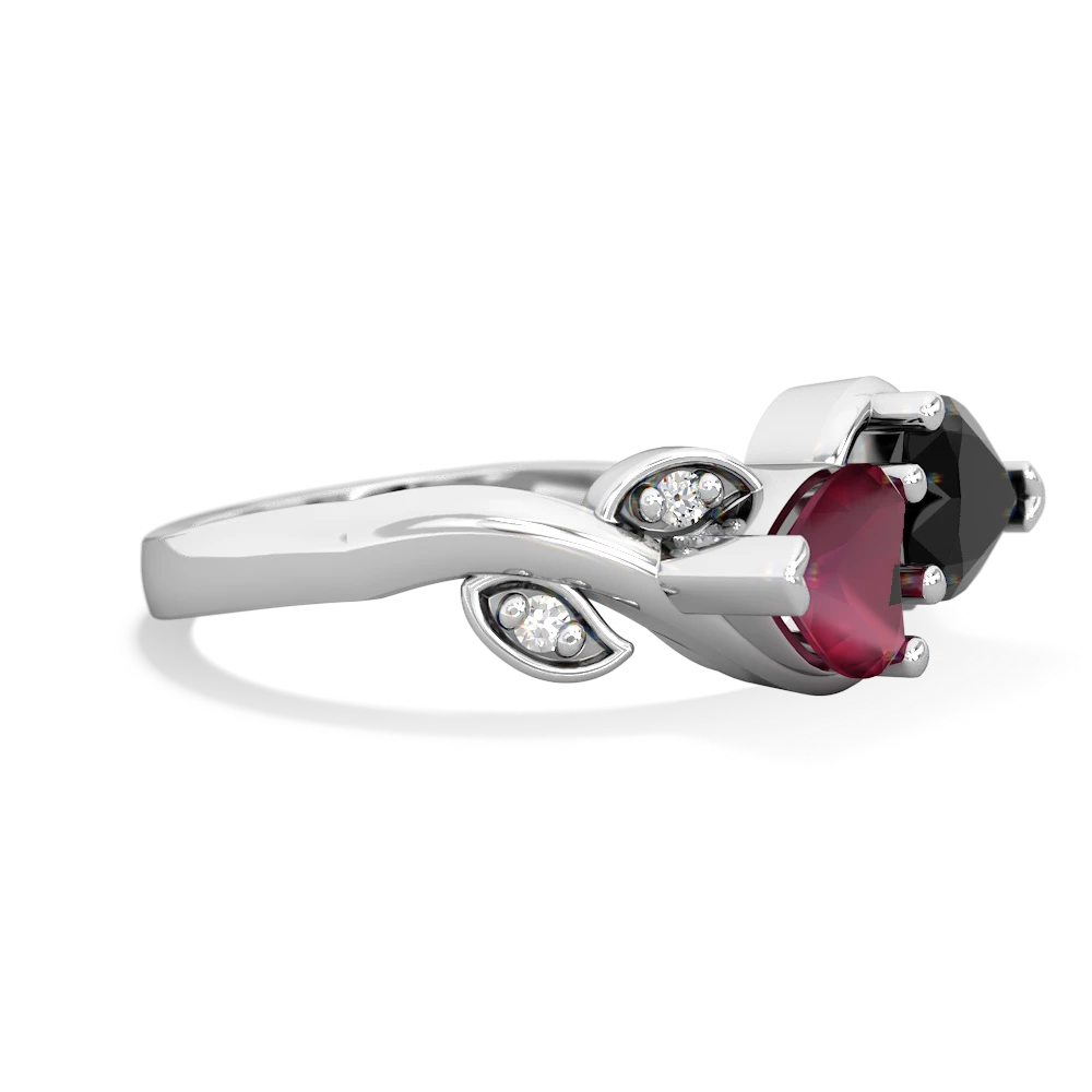 Ruby Floral Elegance 14K White Gold ring R5790