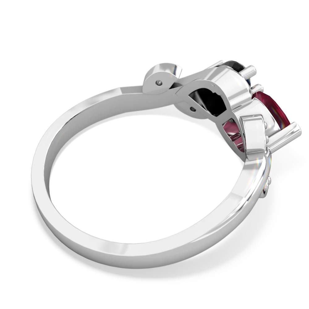 Ruby Floral Elegance 14K White Gold ring R5790