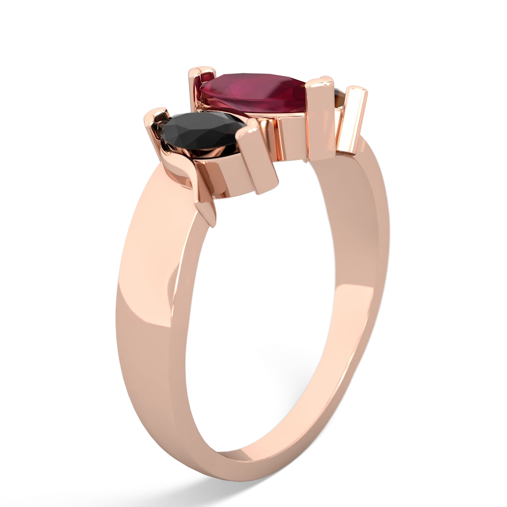 Ruby Three Peeks 14K Rose Gold ring R2433