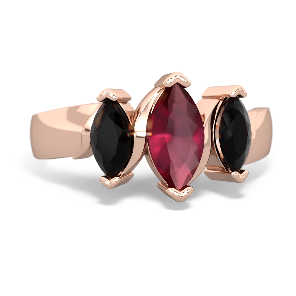 Ruby Three Peeks 14K Rose Gold ring R2433