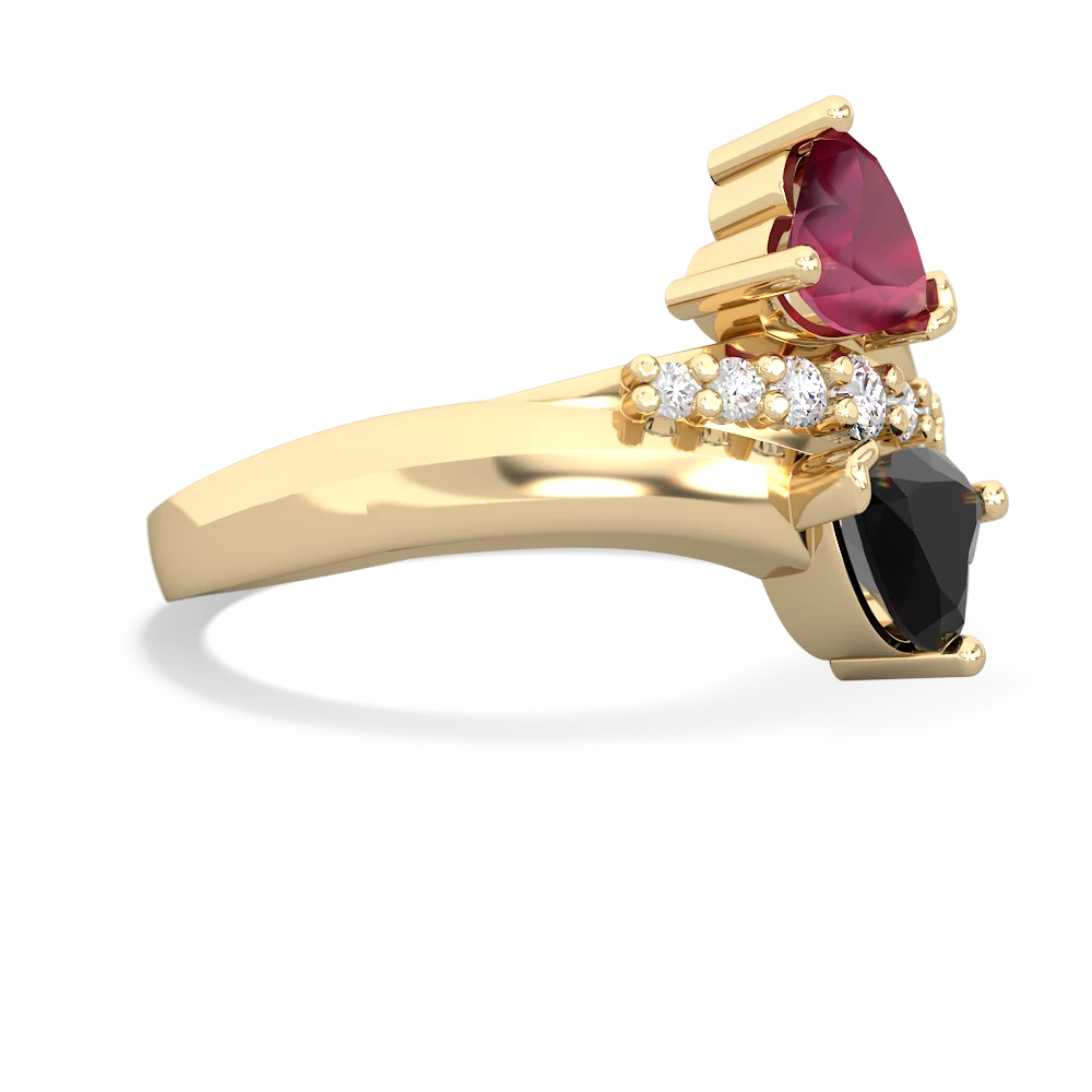 Ruby Heart To Heart 14K Yellow Gold ring R2064