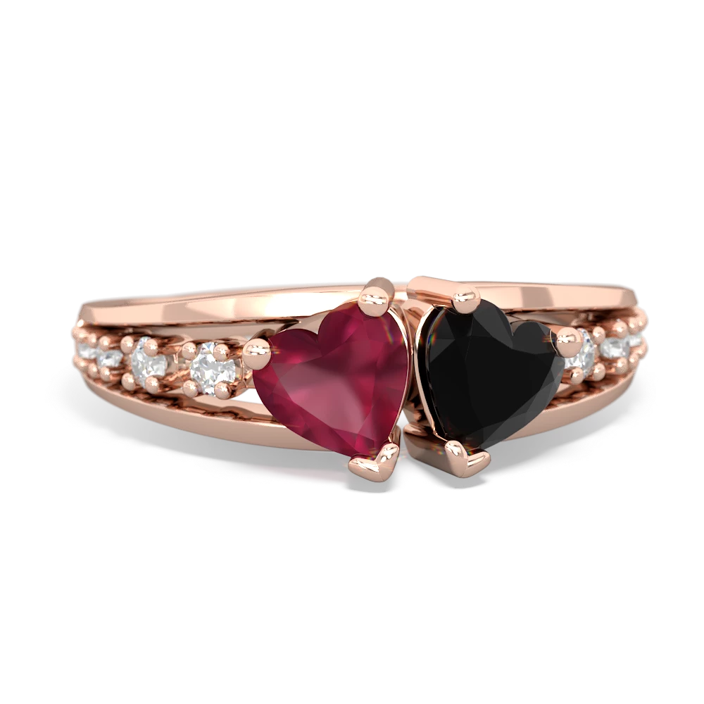 Ruby Heart To Heart 14K Rose Gold ring R3342